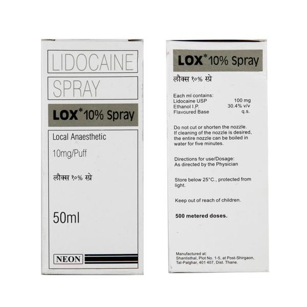 Lox 10% Spray, Lidocaine