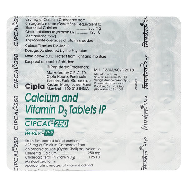 cipcal_250mg Cipcal, Calcium, Multivitamin